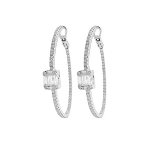 14K GOLD DIAMOND NANCY HOOPS