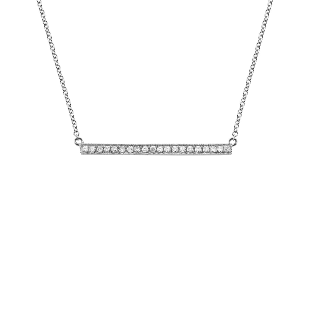 14K GOLD DIAMOND MARIA BAR NECKLACE