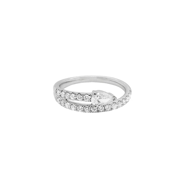 14K GOLD DIAMOND COVE RING