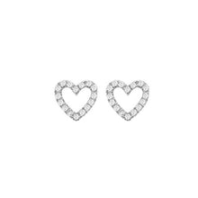 14K GOLD DIAMOND OPEN HEART STUDS