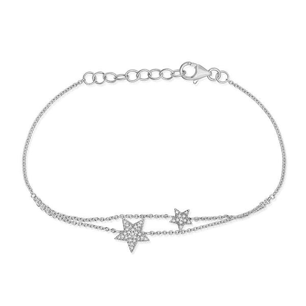 14K GOLD DIAMOND LEO DOUBLE STAR BRACELET