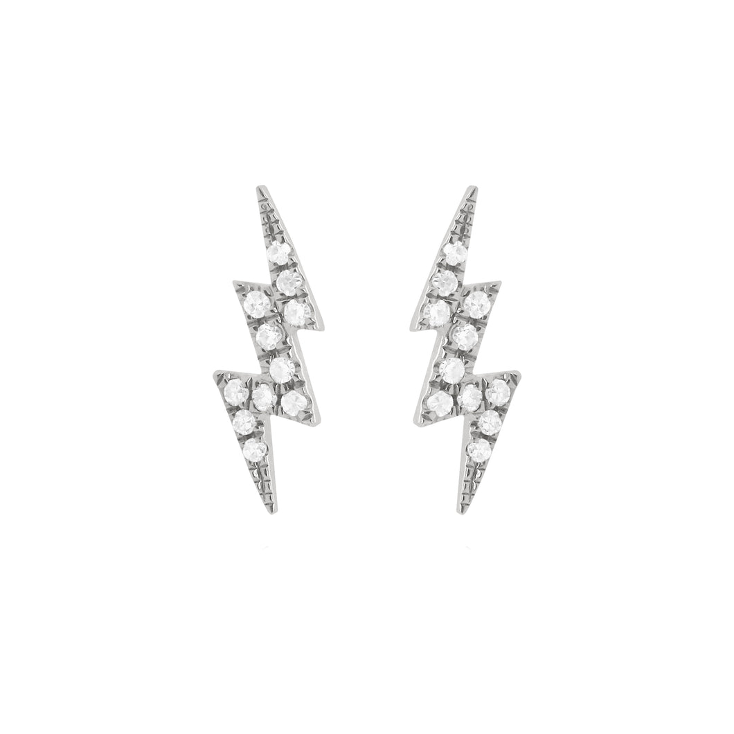 14K GOLD DIAMOND SMALL LIGHTNING STUDS