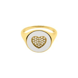 14K GOLD DIAMOND SHARI PINKY RING