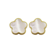 14K GOLD MOTHER OF PEARL SMALL MEGAN FLOWER STUDS