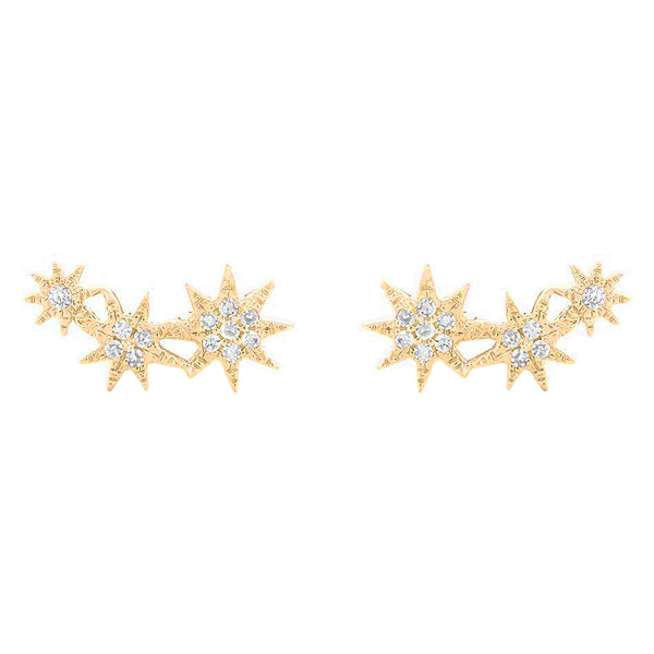 14K GOLD DIAMOND NOA STAR STUDS