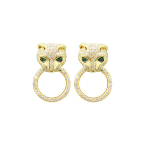 14K GOLD DIAMOND ALEX JAGUAR STUDS