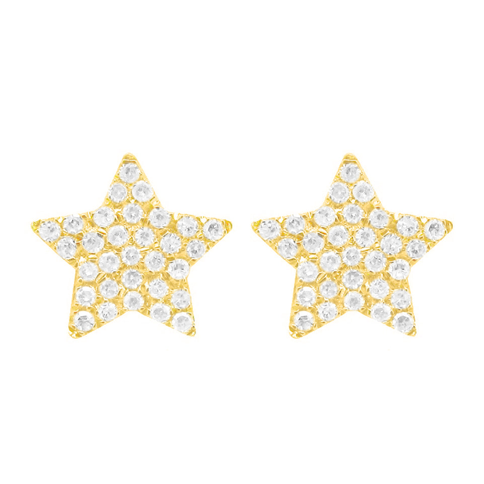 14K GOLD DIAMOND SYLVIA STAR STUDS