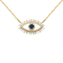 14K GOLD DIAMOND BLUE SAPPHIRE MIRIAM EYE NECKLACE