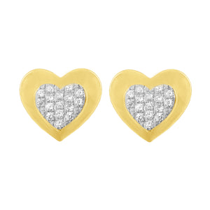 14K GOLD DIAMOND CLAIRE HEART STUDS